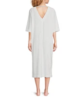 Barefoot Dreams Cozy Terry Double V-Neck Caftan