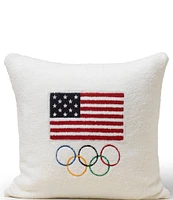 Barefoot Dreams CozyChic® Team USA Flag Olympic Ring Pillow