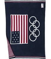 Barefoot Dreams CozyChic® Team USA Flag Olympic Ring Throw Blanket