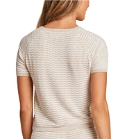Barefoot Dreams CozyChic Ultra Lite Pointelle Short Sleeve Coordinating Lounge Top