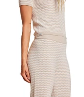 Barefoot Dreams CozyChic Ultra Lite Pointelle Short Sleeve Coordinating Lounge Top