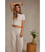 Barefoot Dreams CozyChic Ultra Lite Pointelle Short Sleeve Coordinating Lounge Top