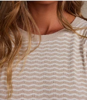 Barefoot Dreams CozyChic Ultra Lite Pointelle Short Sleeve Coordinating Lounge Top
