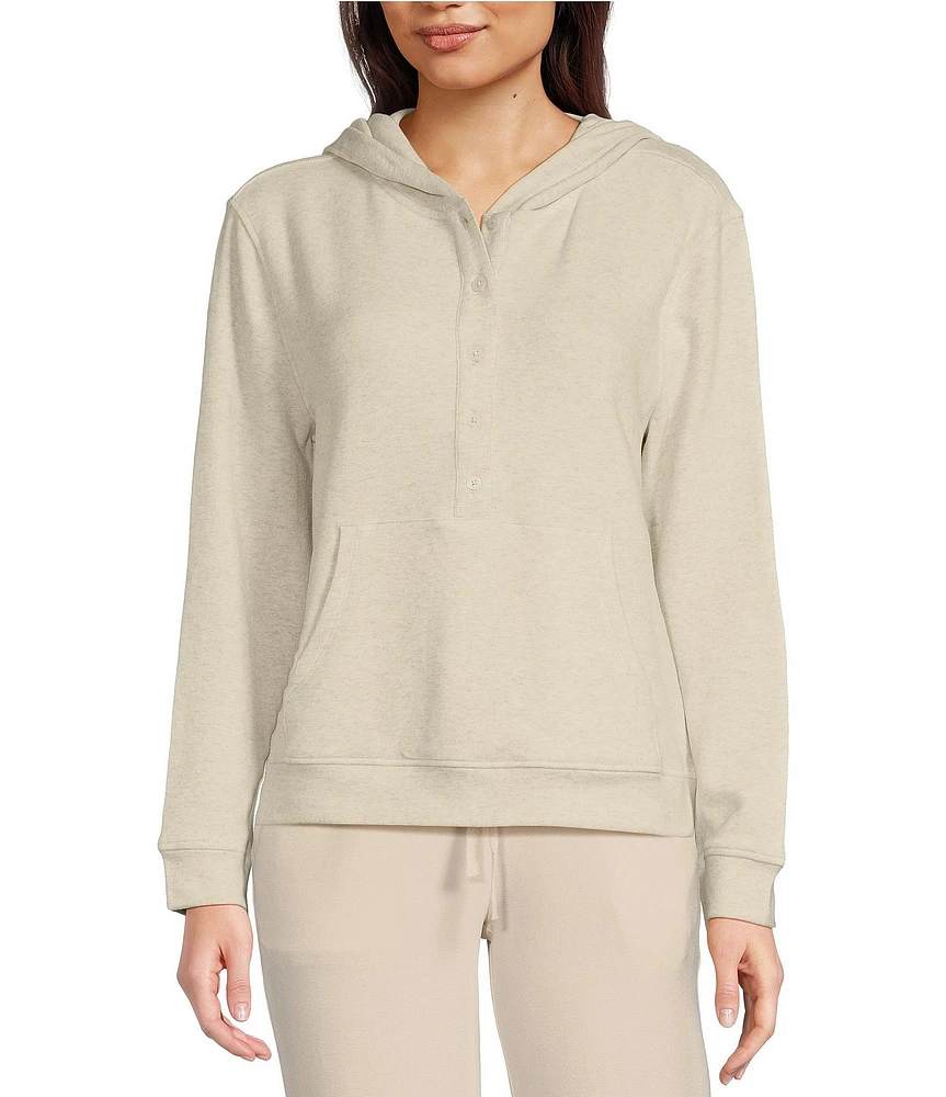 Barefoot Dreams Malibu Collection® Brushed Fleece Henley Hoodie