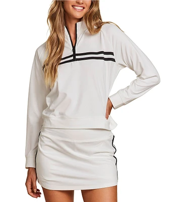 Barefoot Dreams Malibu Collection® Butterchic Half Zip Pullover With Stripes