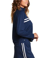 Barefoot Dreams Malibu Collection® Butterchic Half Zip Pullover With Stripes
