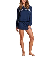 Barefoot Dreams Malibu Collection® Butterchic Half Zip Pullover With Stripes