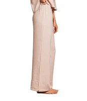 Barefoot Dreams Washed Satin Jacquard Coordinating High Waisted Wide Leg Sleep Pants