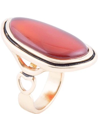 Barse Bronze and Genuine Carnelian Statement Ring