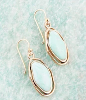 Barse Bronze and Genuine Chrysoprase Drop Earrings