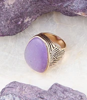 Barse Bronze and Genuine Purple Quartz Stone Statement Ring