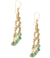 Barse Bronze and Genuine Stone Chandelier Earrings