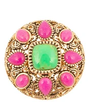 Barse Bronze and Genuine Stone Statement Ring