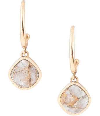 Barse Bronze and Genuine White Calcite Drop Earrings