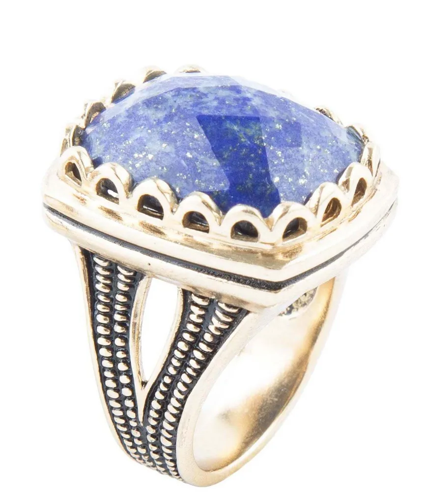 Barse Bronze and Lapis Cocktail Statement Ring