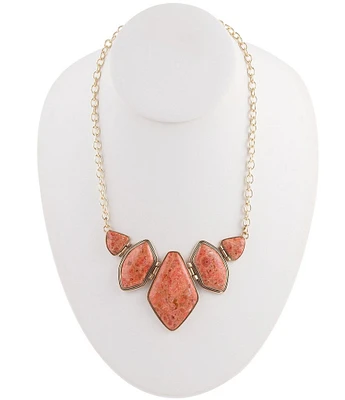 Barse Bronze and Orange Sponge Coral Statement Necklace