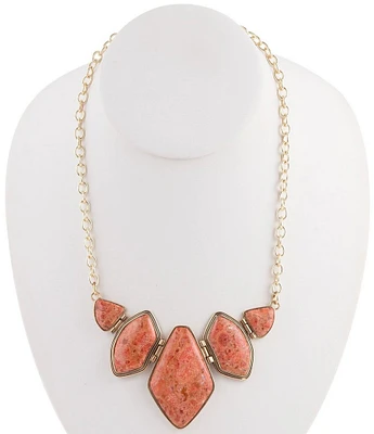 Barse Bronze and Orange Sponge Coral Statement Necklace