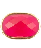 Barse Bronze and Pink Agate Oval Statement Ring