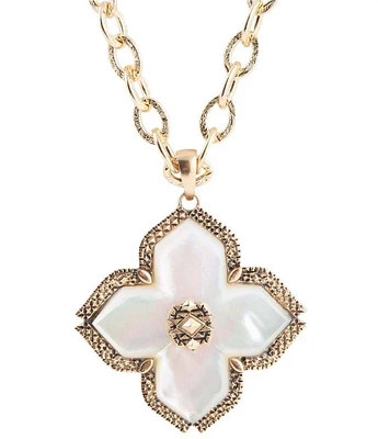 Barse Genuine Stone Long Pendant Necklace