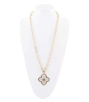 Barse Genuine Stone Long Pendant Necklace