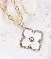 Barse Genuine Stone Long Pendant Necklace