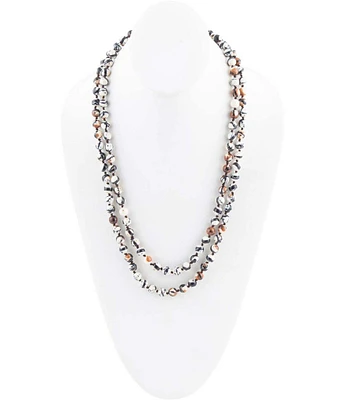 Barse Genuine Agate Stone Endless Long Strand Necklace