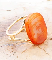 Barse Genuine Carnelian Slab Statement Cuff Bracelet