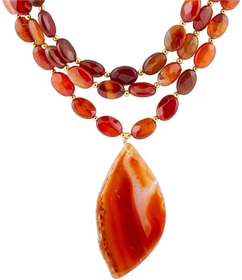 Barse Genuine Carnelian Statement Necklace