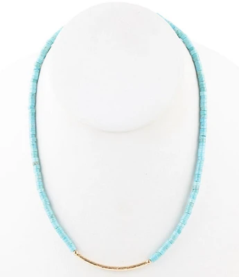 Barse Genuine Stone Beaded Turquoise Collar Necklace