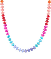 Barse Genuine Stone Bright Color Block Collar Necklace