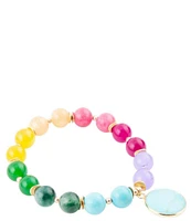 Barse Genuine Stone Bright Color Block Stretch Bracelet