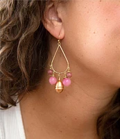 Barse Genuine Stone Chandelier Earrings