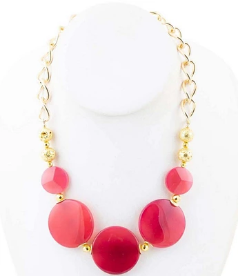 Barse Genuine Stone Chunky Bead Statement Collar Necklace