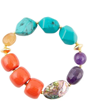 Barse Genuine Stone Chunky Stretch Bracelet