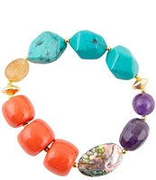 Barse Genuine Stone Chunky Stretch Bracelet