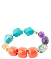 Barse Genuine Stone Chunky Stretch Bracelet