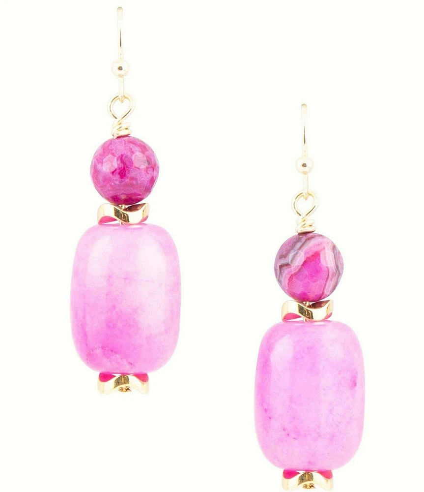 Barse Genuine Stone Drop Earrings