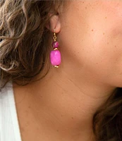 Barse Genuine Stone Drop Earrings