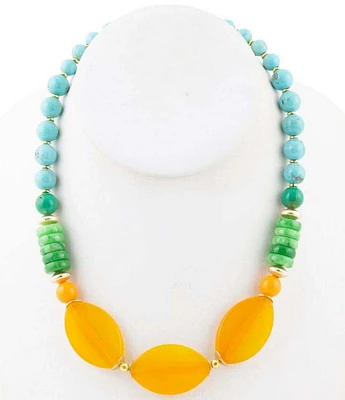 Barse Genuine Stone Collar Necklace
