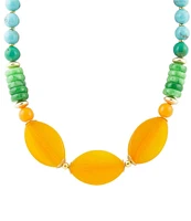 Barse Genuine Stone Collar Necklace