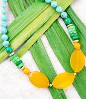 Barse Genuine Stone Collar Necklace