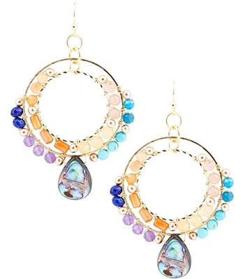 Barse Genuine Stone Statement Orbital Earrings