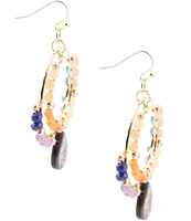 Barse Genuine Stone Statement Orbital Earrings