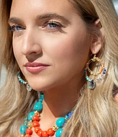 Barse Genuine Stone Statement Orbital Earrings