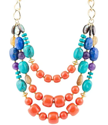 Barse Genuine Stone Statement Necklace