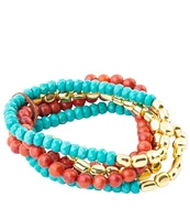 Barse Genuine Stone Stretch Bracelet Set
