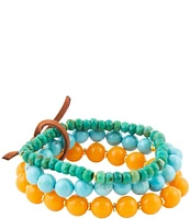 Barse Genuine Stone Resort Stretch Bracelet Set