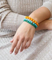 Barse Genuine Stone Resort Stretch Bracelet Set