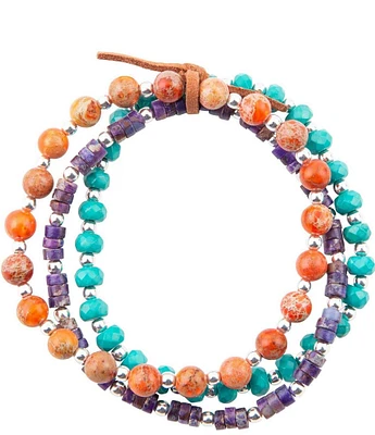 Barse Genuine Magnesite Jasper Stretch Bracelet Set