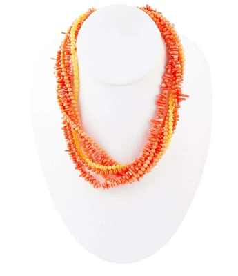 Barse Genuine Stone Torsade Multi Strand Necklace